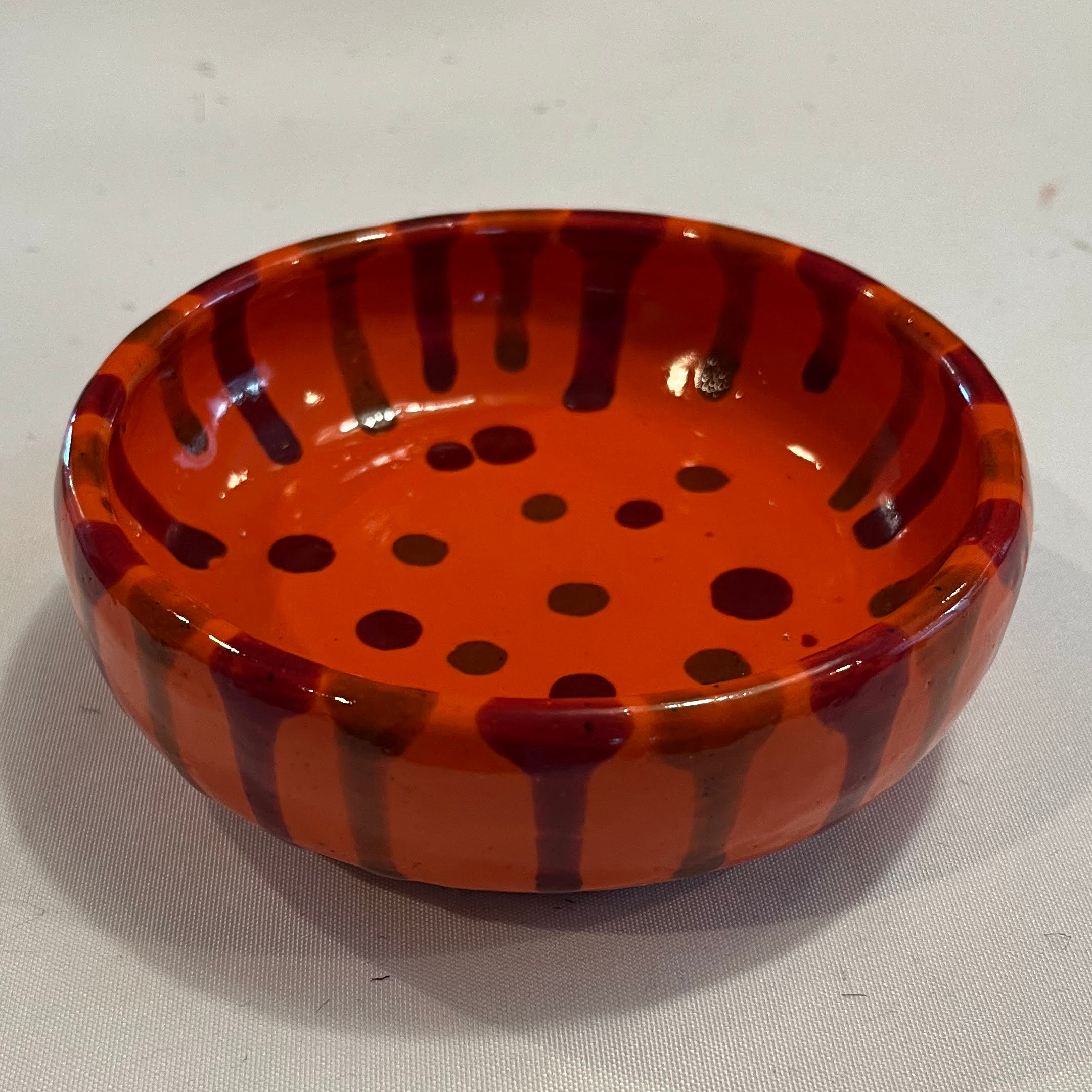 Orange Spots and Stripes Bowl